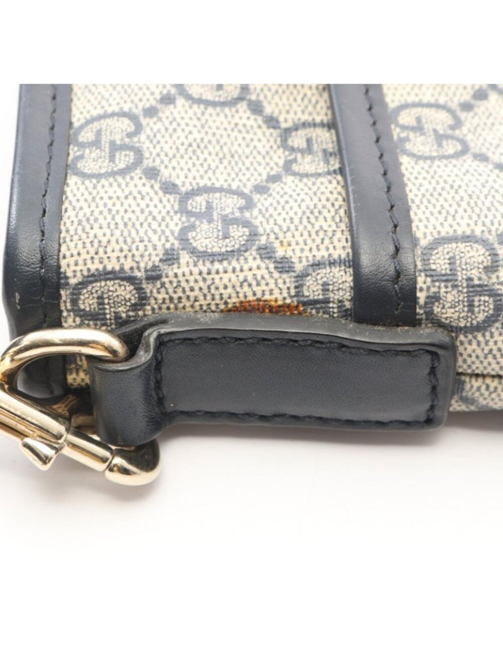 Gucci Shoulder Bag GG Supreme Sherry Line Beige Navy Canvas Leather - Picture 7 of 9
